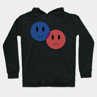 Blue and Red - Smile and Frown Hoodie